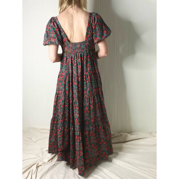 FREE PEOPLE "Ashley" Cordorouy Babydoll Puff Sleeve Maxi Dress US SMALL - Picture 9 of 16